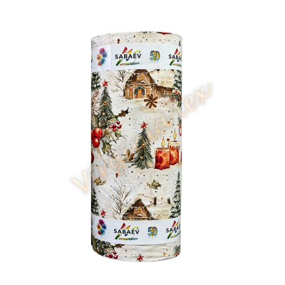 Material Satinat 5D pentru Lenjerii de Pat – Bumbac 100%, 240 cm Latime, 30 ml – Ideal pentru Constructia de Lenjerii de Pat si Decoruri Elegante - Craciun